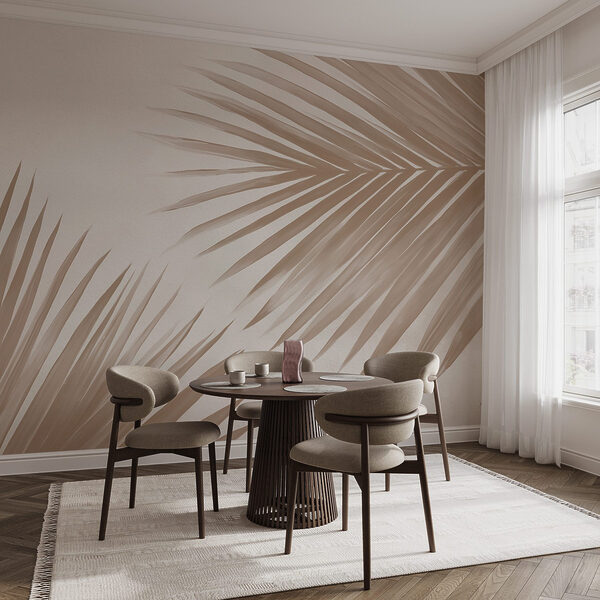 Elegant palm leaves on a soft background