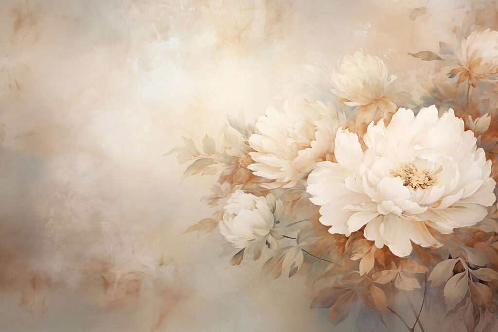 Painting of flowers on a wall