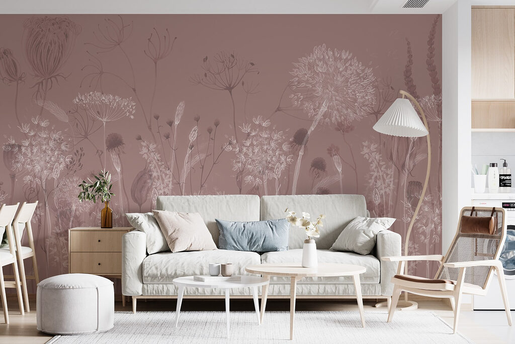 Soft flowers on a muted background