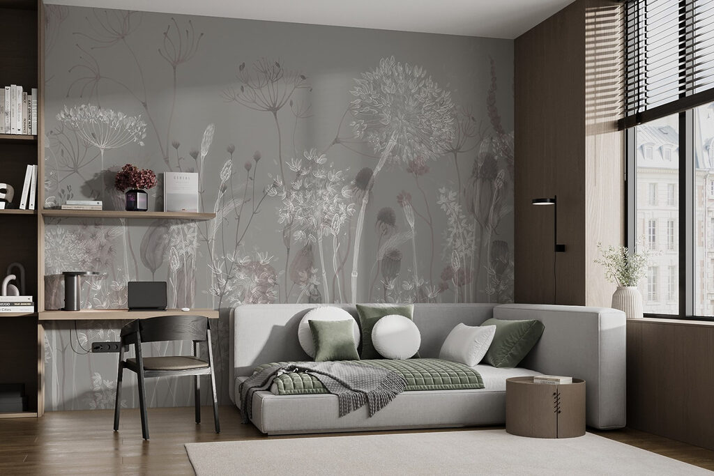 Whimsical floral bouquet in muted tones