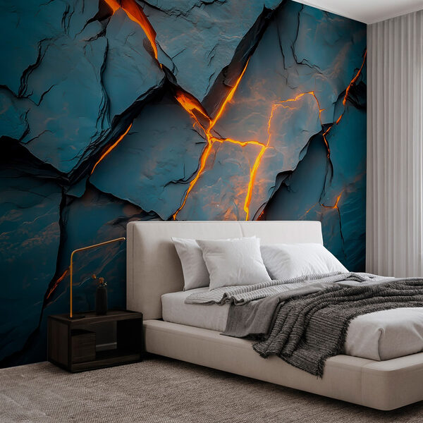 Fotótapéta Fotótapéta Repedezett szikla narancssárga világítással (Cikkszám: w02761)