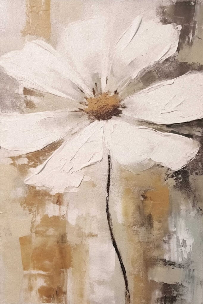 Painting of a white flower