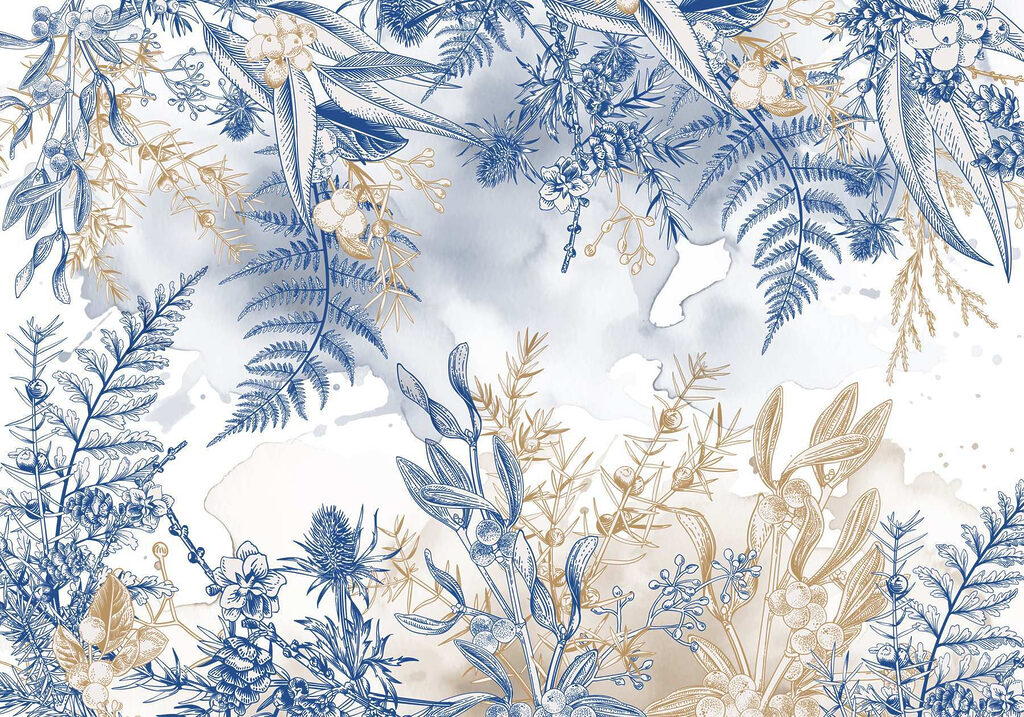 Blue and white floral pattern