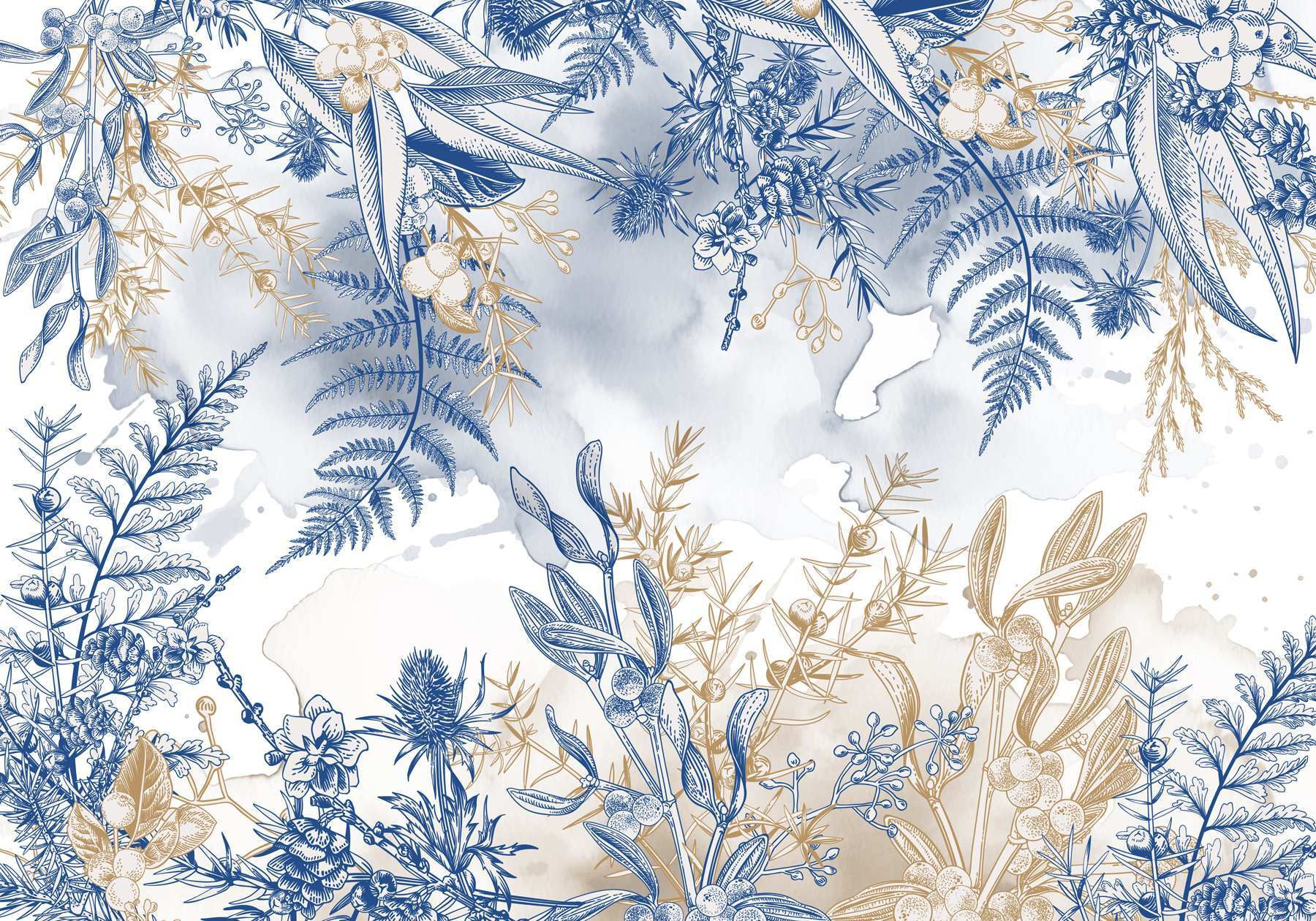 Blue and white floral pattern