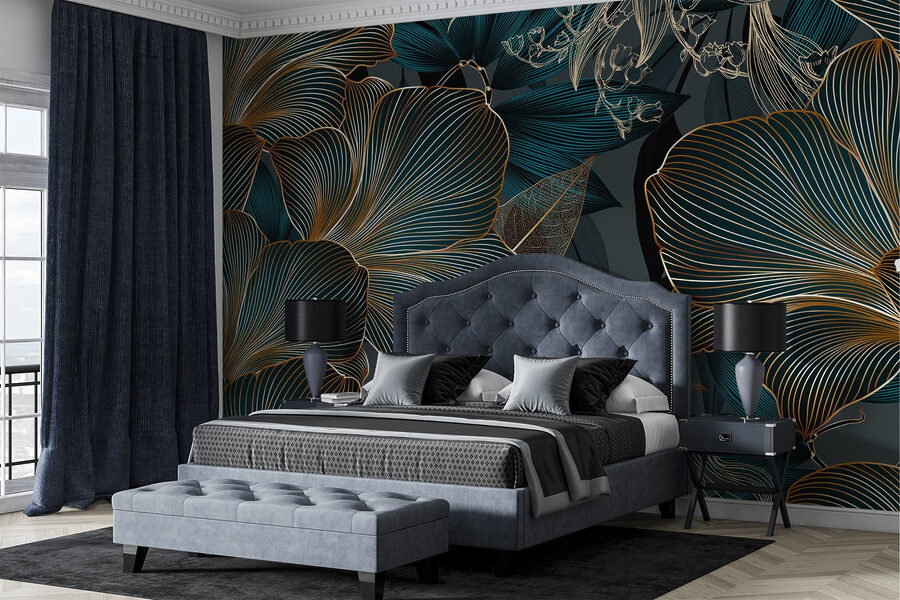 Elegáns virágos design sötét tónusokban