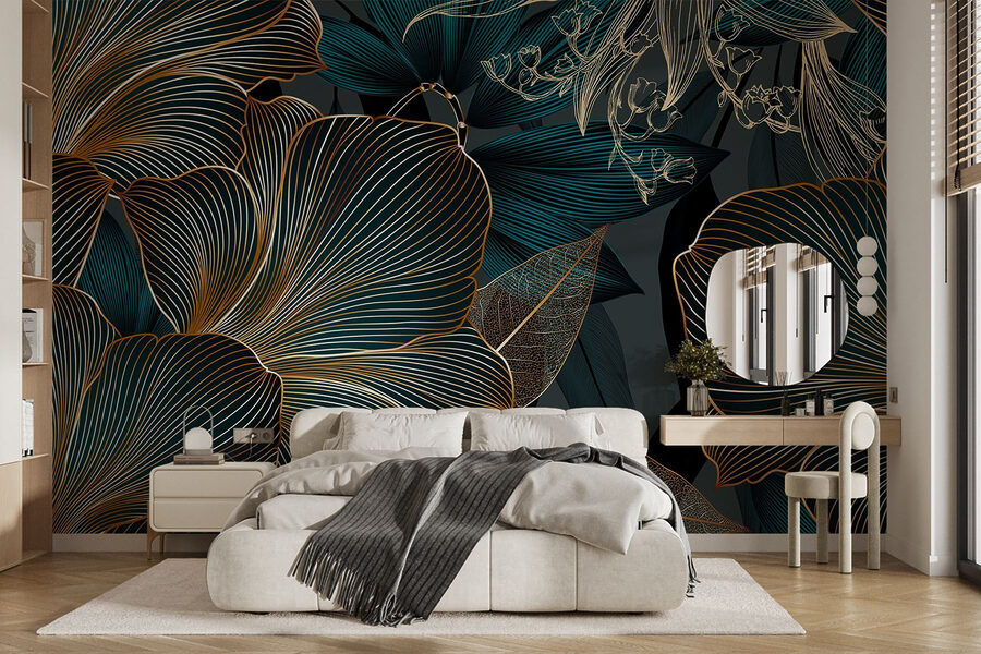 Elegáns virágos design sötét tónusokban