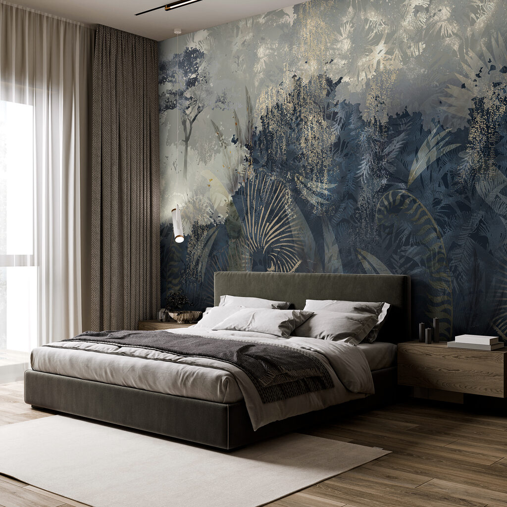 Serene forest with layered textures Serene forest with layered textures