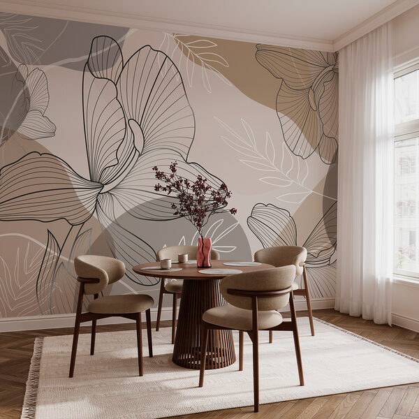 Elegáns virágos vonalas művészeti design Elegáns virágos vonalas művészeti design