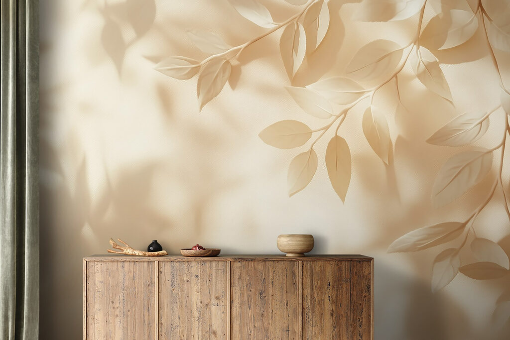 White leaves on a white surface