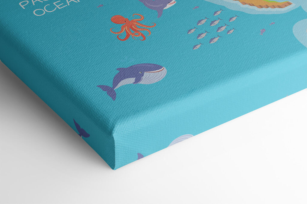 Map of the world with animals