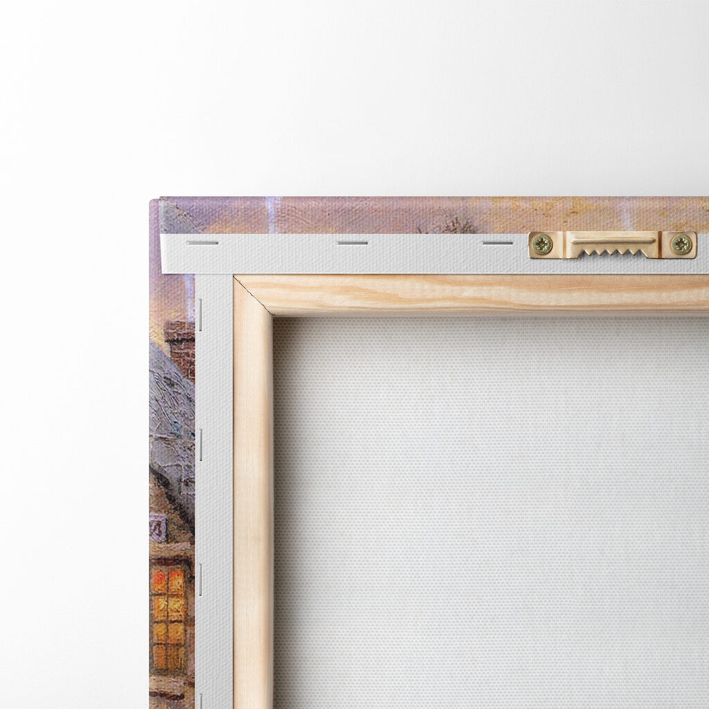 Painting of a house with flowers and a path Painting of a house with flowers and a path