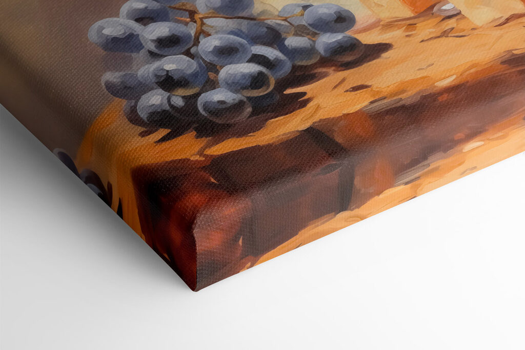 Glass of wine and cheese on a table