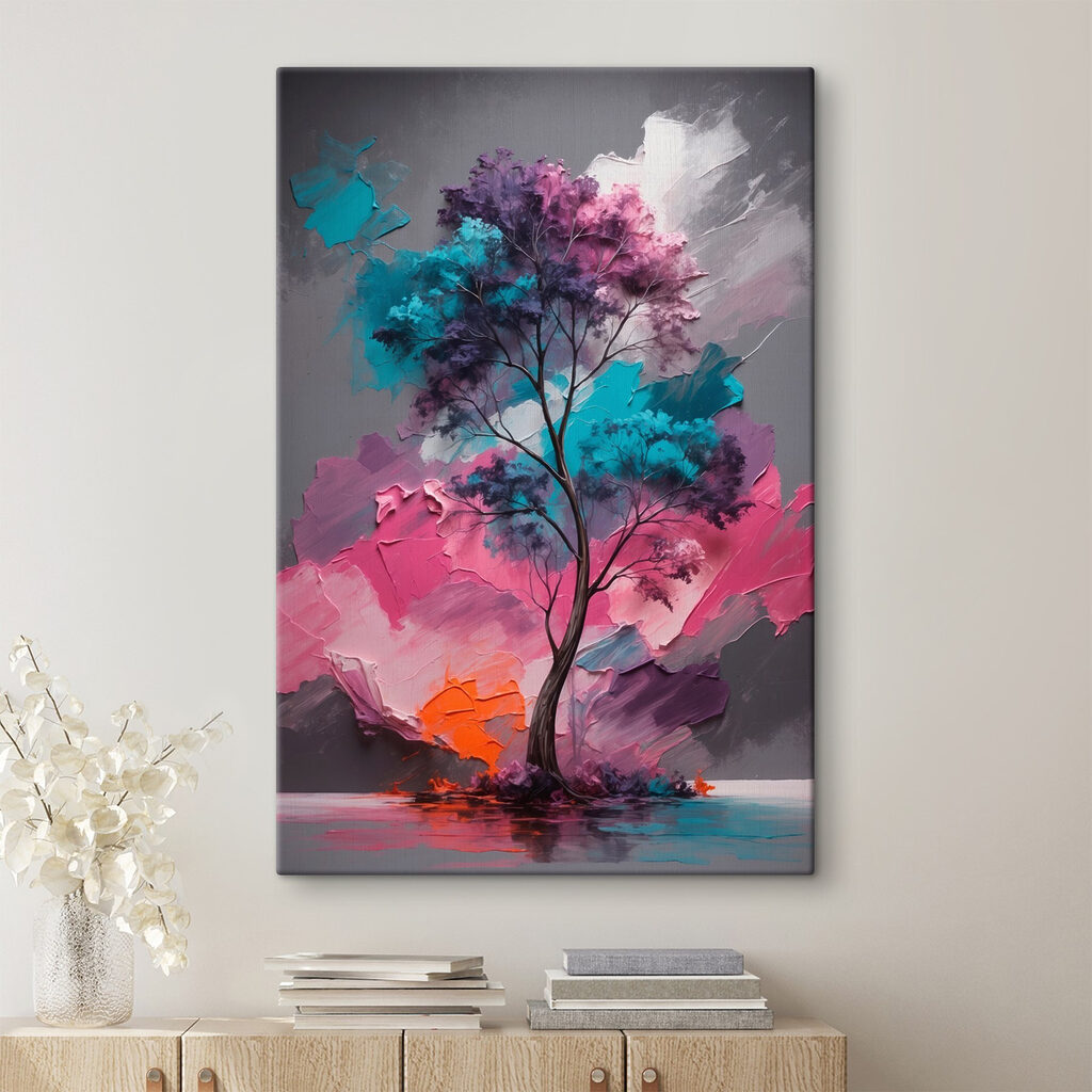 Painting of a tree with different colors Painting of a tree with different colors