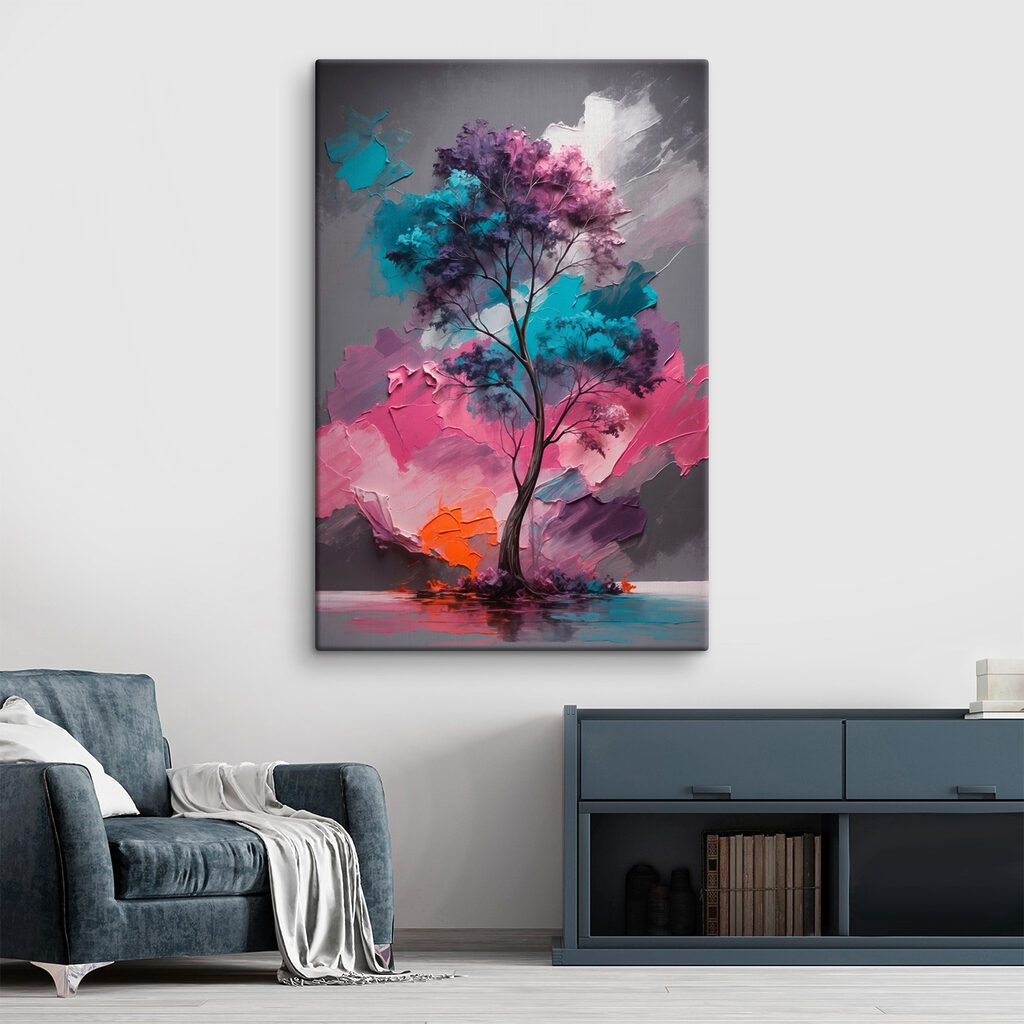 Painting of a tree with different colors Painting of a tree with different colors