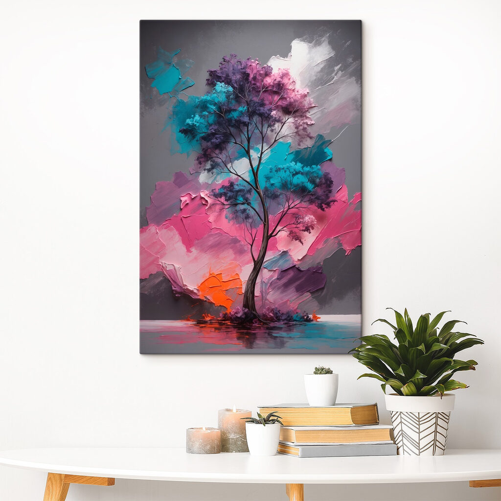 Painting of a tree with different colors Painting of a tree with different colors
