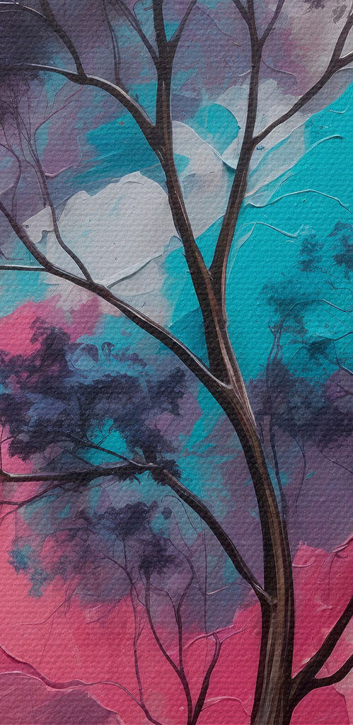 Painting of a tree with different colors Painting of a tree with different colors