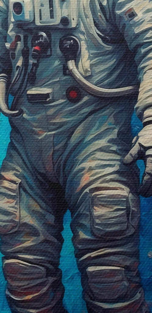 An astronaut in space with colorful background An astronaut in space with colorful background