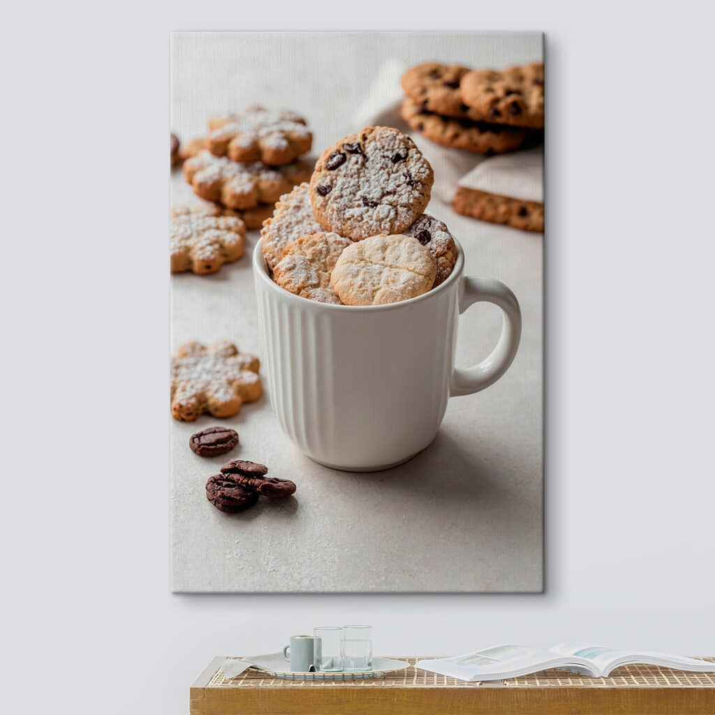 Cup of cookies with powdered sugar