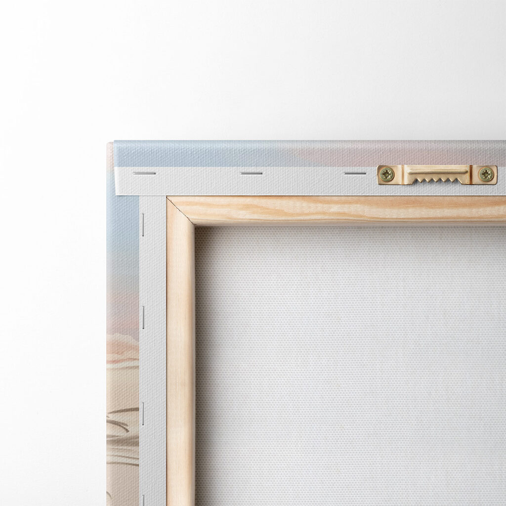 Painting of a beach and ocean