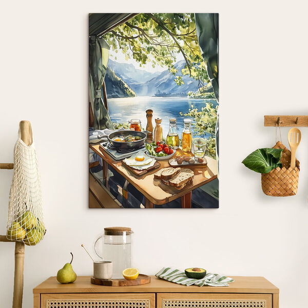 Vászonképek Asztal ételekkel és italokkal egy tó mellett (Cikkszám: s42433) Vászonképek Vászonképek Asztal ételekkel és italokkal egy tó mellett (Cikkszám: s42433)