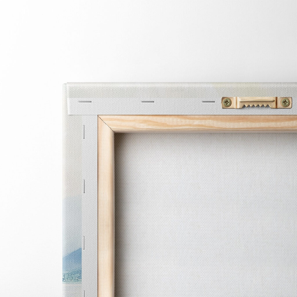 Watercolor painting of a table with coffee and croissants on it