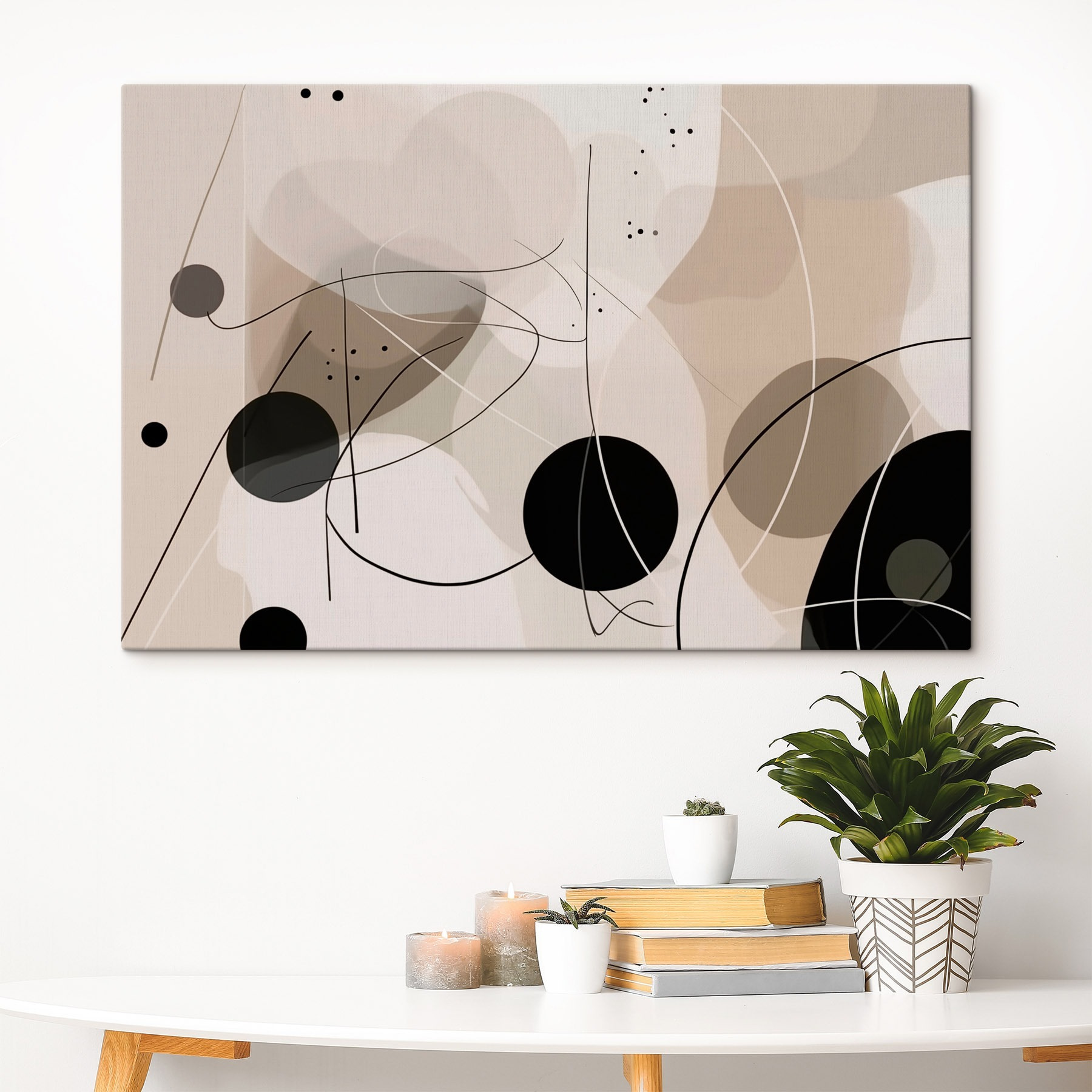 Black and white circles and lines