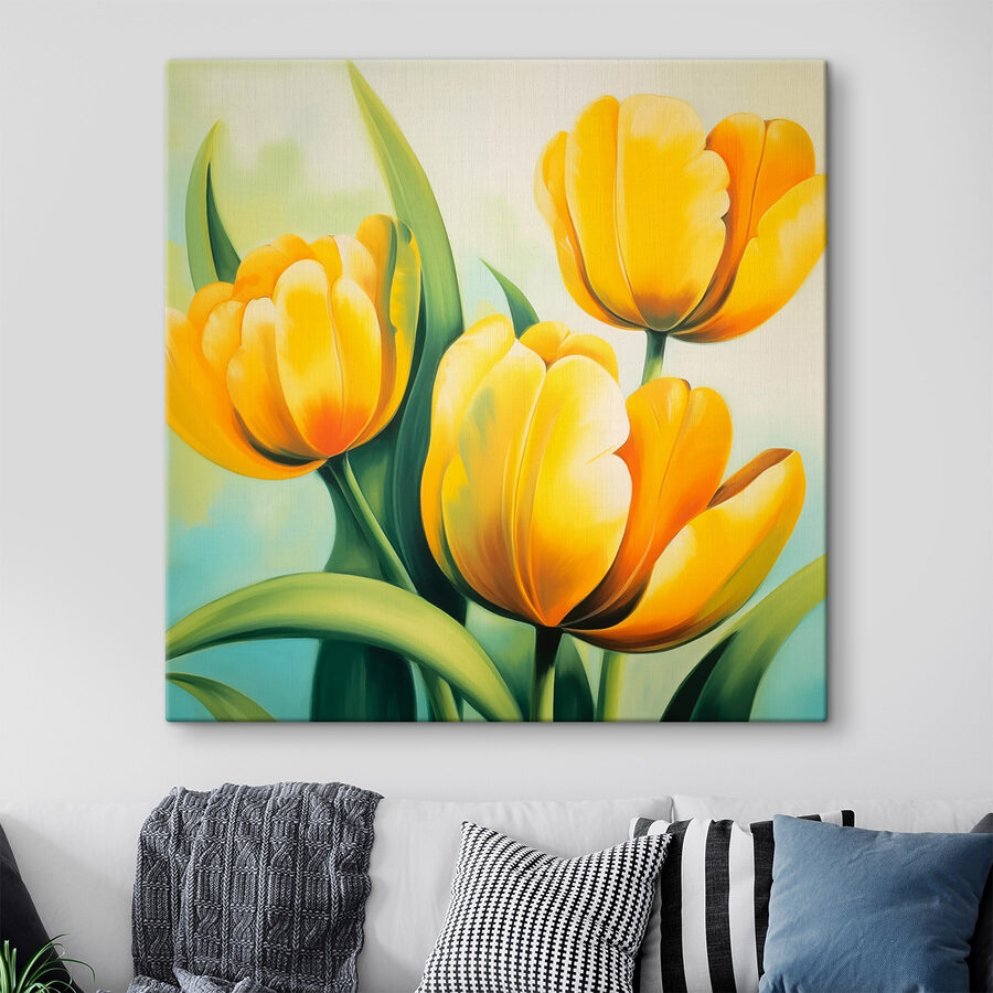 Sárga tulipánok festése