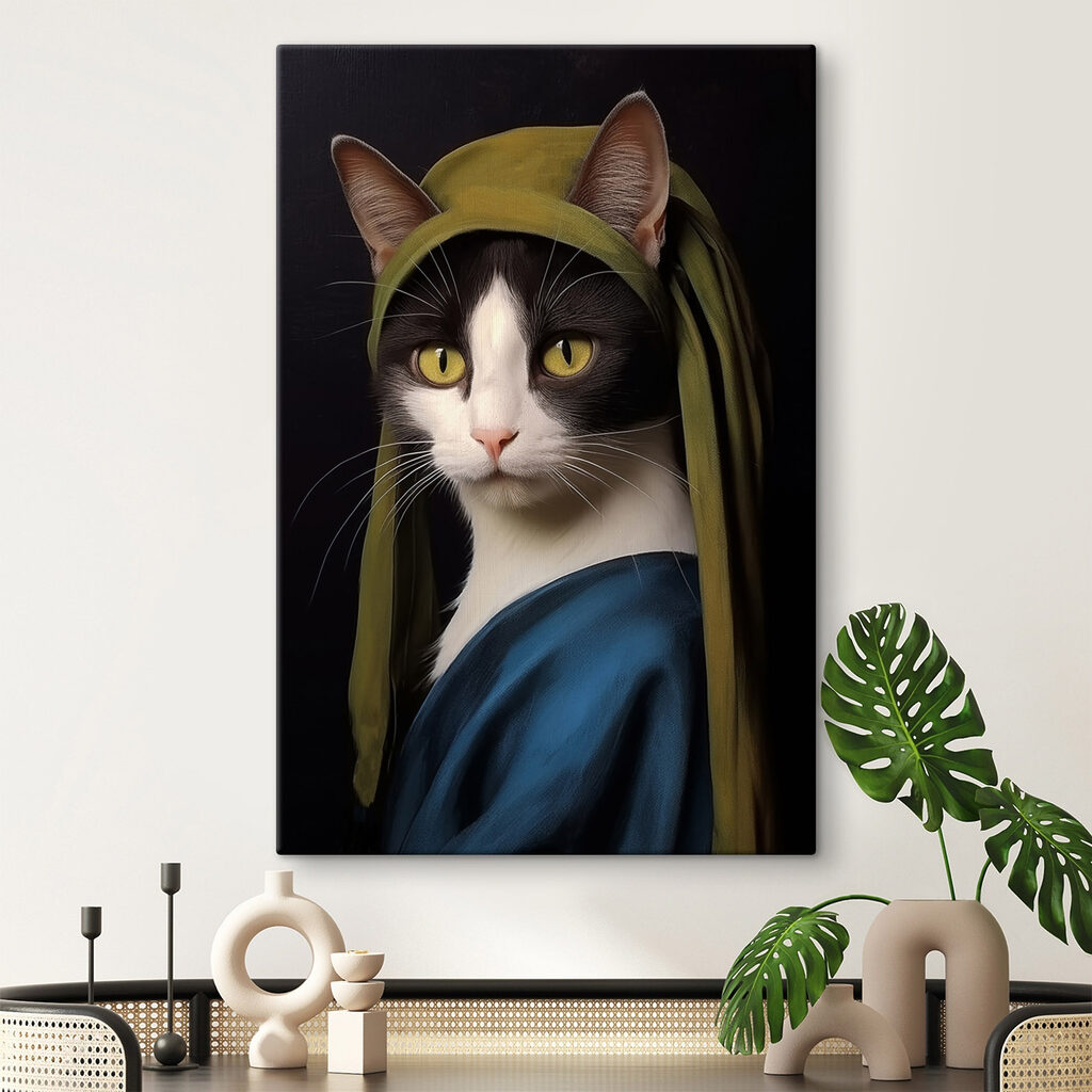 Cat wearing a green hat