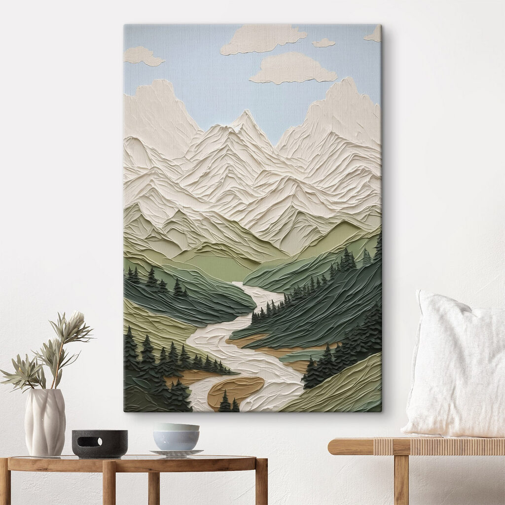 Paper cut out of a mountain