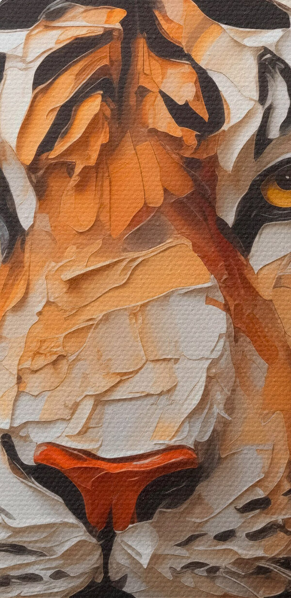 Fehér felületre festett tigris Fehér felületre festett tigris