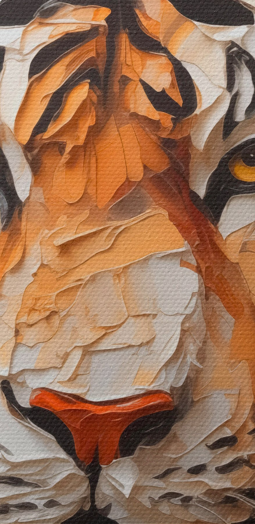 Fehér felületre festett tigris