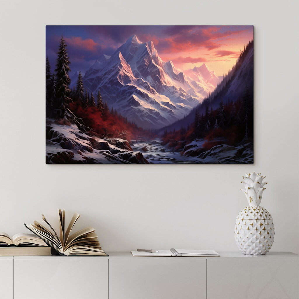 River running through a snowy mountain