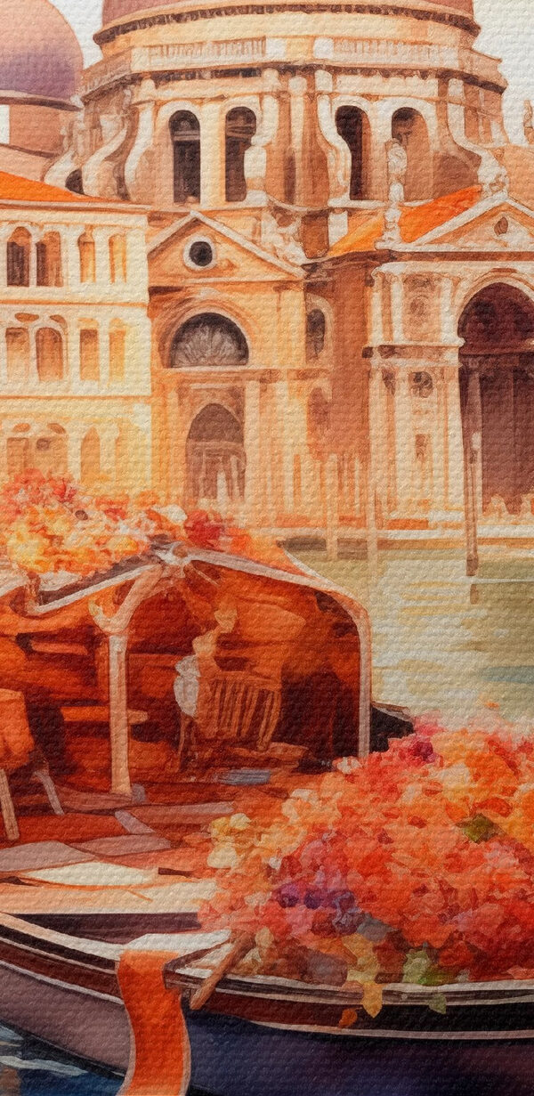Gondola a vízen egy épülettel a háttérben Gondola a vízen egy épülettel a háttérben