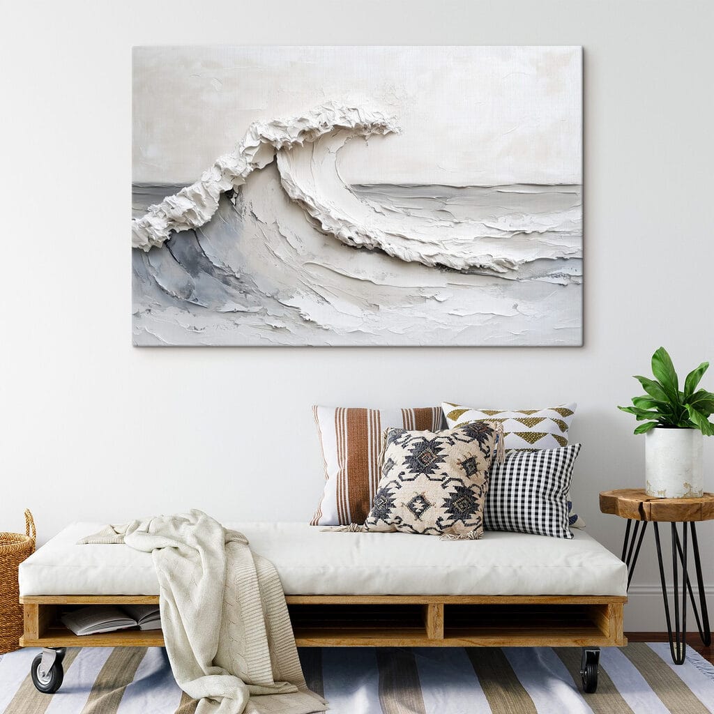 White wave on a white surface White wave on a white surface