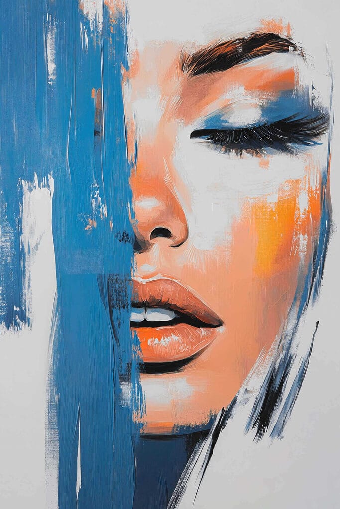 Painting of a woman's face