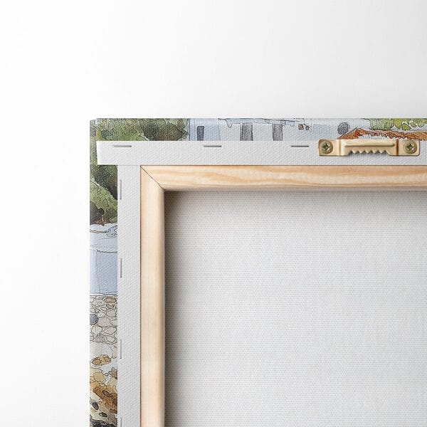 Two cups of coffee on a table next to a body of water Two cups of coffee on a table next to a body of water