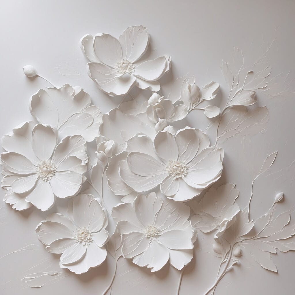 White flower on a white surface White flower on a white surface