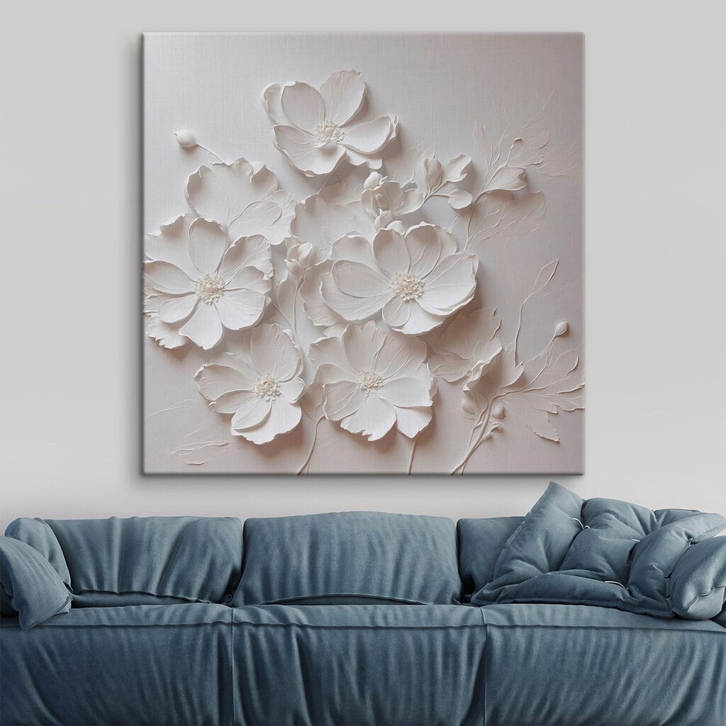 White flower on a white surface White flower on a white surface