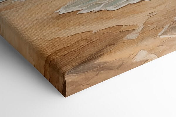 Painting of waves crashing on a beach