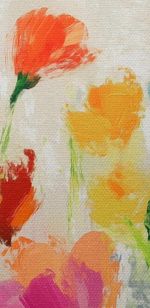 Painting of flowers on a white background