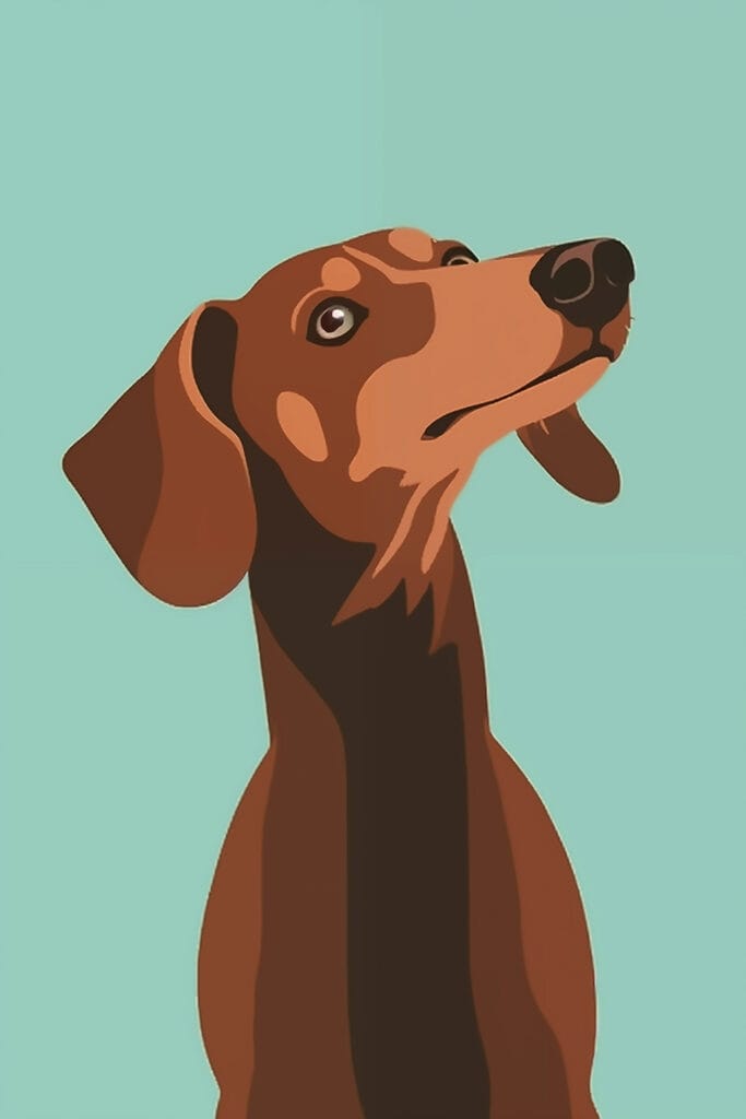 Dog with its head up