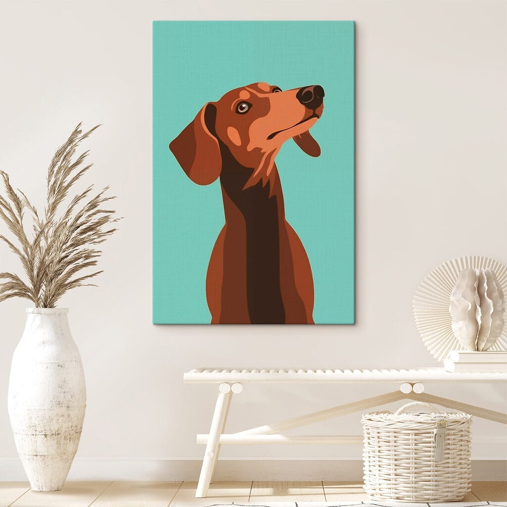 Dog with its head up