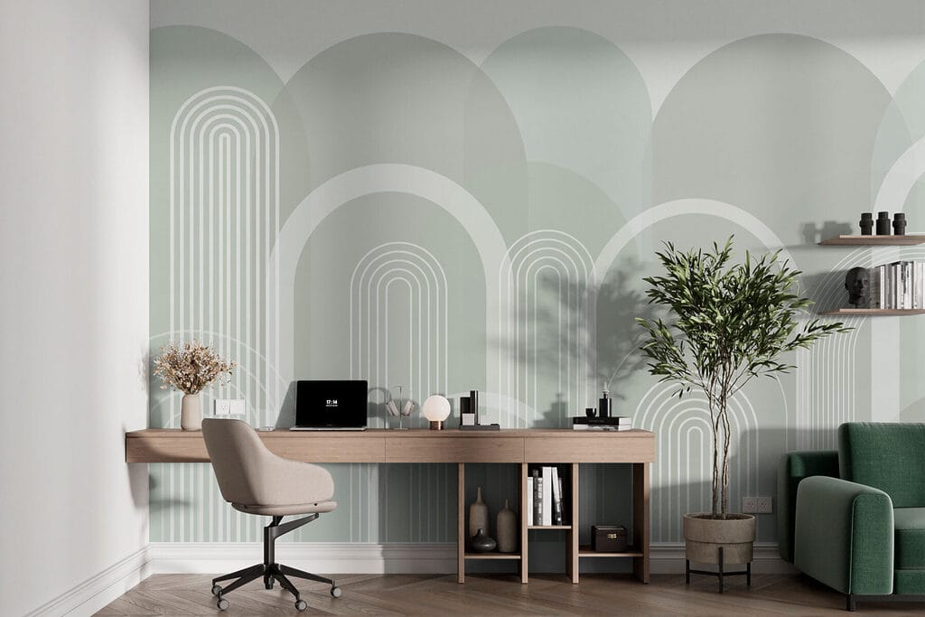 White and gray background with white lines