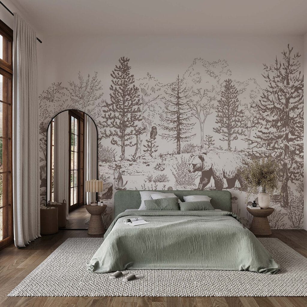 Bear walking in the woods