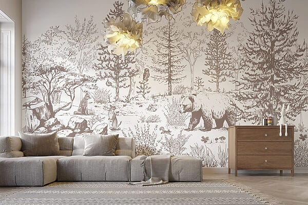 Bear walking in the woods