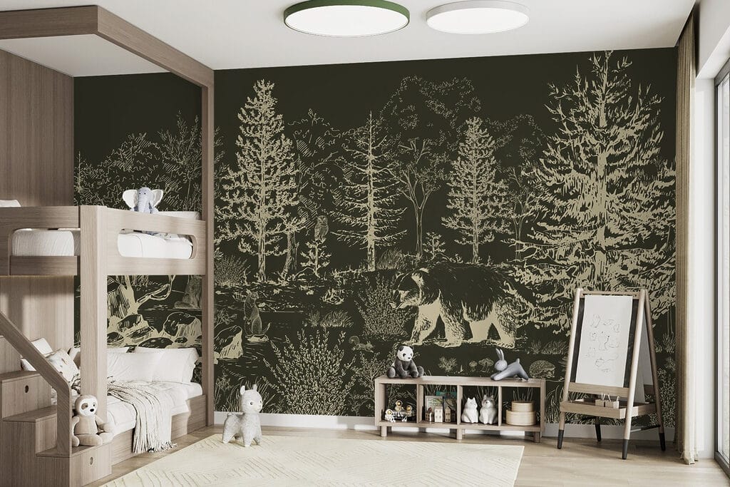 Bear walking in the woods