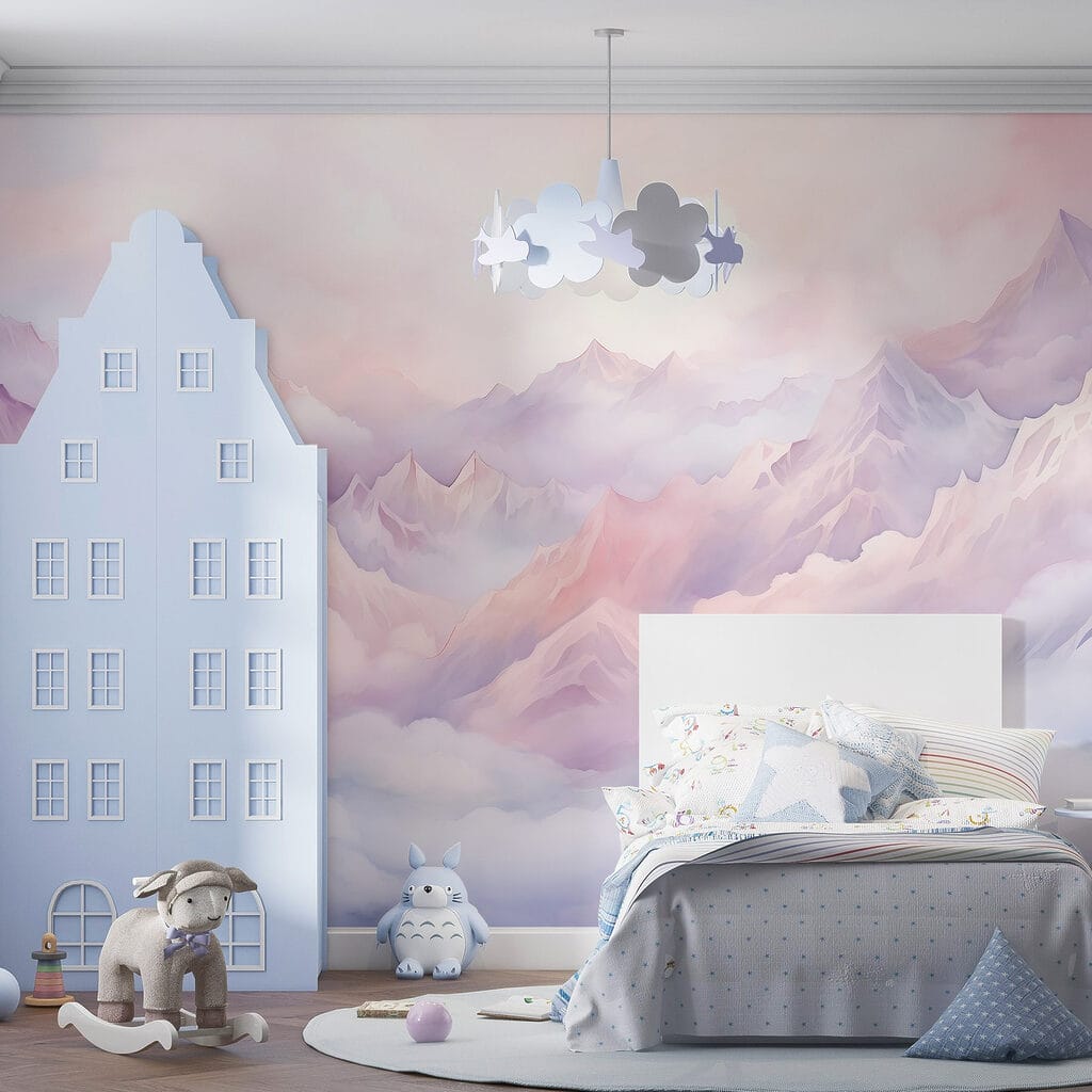 Mountain range with clouds