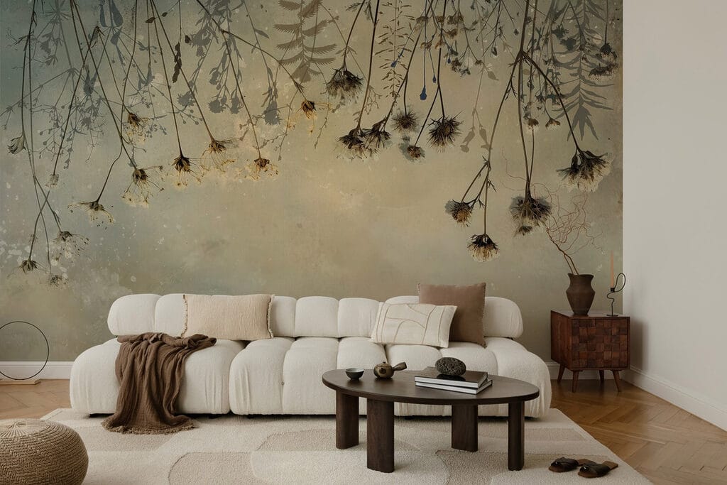 Dried flowers on a branch