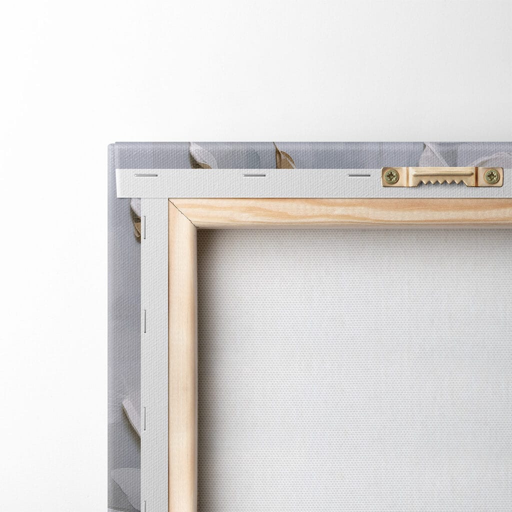 Painting of white flowers on a branch