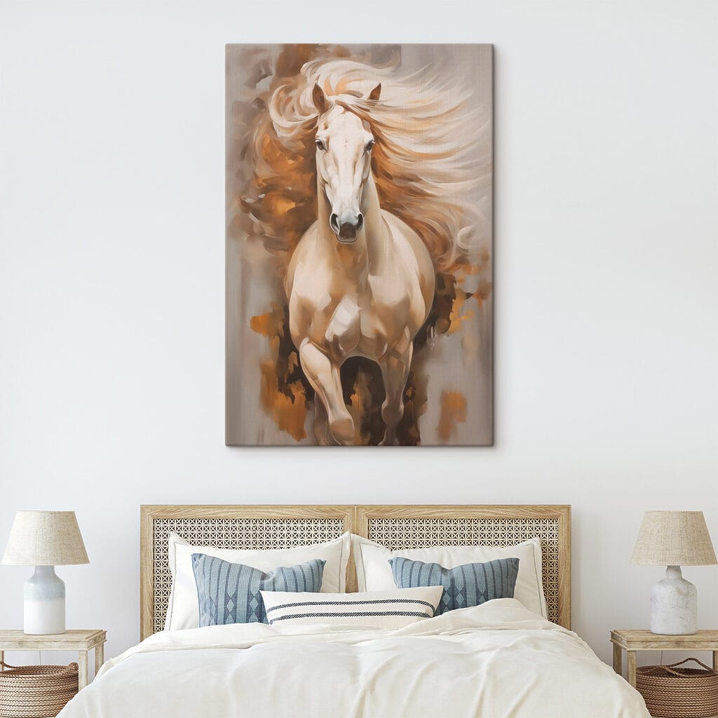 Painting of a horse with a long mane Painting of a horse with a long mane